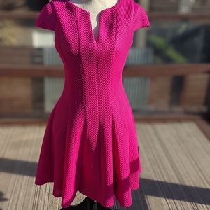 A-line fuschia dress with pockets, 4